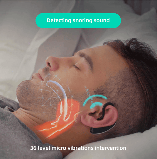 24 Hours Bluetooth Anti-snoring Device Charge Snore Earset Snore Stopper Sleeping Aid Snoring Analyzes Sleep Datas Good Sleep - BADERCA 